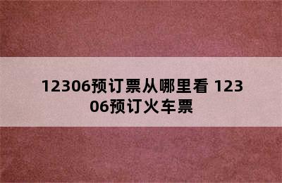 12306预订票从哪里看 12306预订火车票